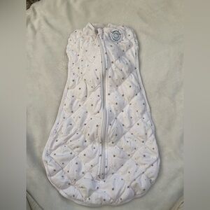 Dreamland Baby White Star Weighted Quilted Baby Sleep Sack Swaddle 0-6 m